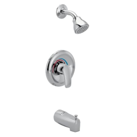 Moen Chateau Tub and Shower Trim Package with 1.75 GPM Single Function Shower Head Polished Chrome