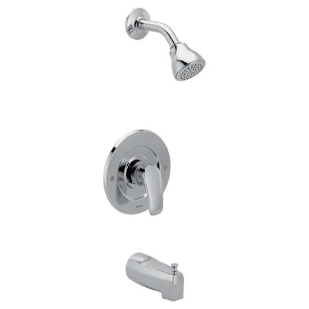 Moen Chateau Tub and Shower Trim Package with 2.5 GPM Single Function Shower Head Polished Chrome