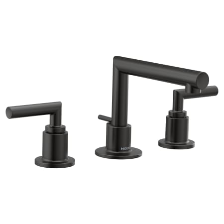 Moen Arris Double Handle Widespread Bathroom Faucet - Pop-Up Drain Included Matte Black