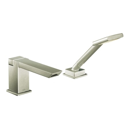 Tub Spout and Hand Shower in Brushed Nickel