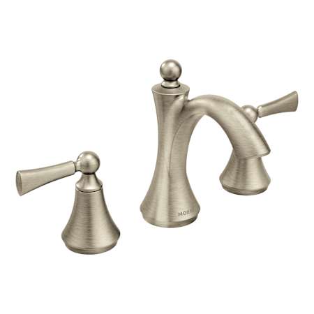 Moen Wynford 1.2 GPM Widespread Bathroom Faucet with Pop-Up Drain Assembly Brushed Nickel