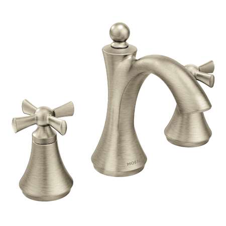 Moen Wynford 1.2 GPM Widespread Bathroom Faucet with Pop-Up Drain Assembly Brushed Nickel