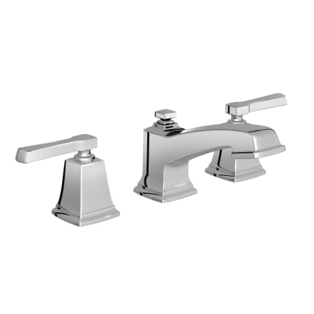 Moen Boardwalk 1.2 GPM Widespread Bathroom Faucet with Rough-in Valve and Pop-Up Drain Assembly included Chrome