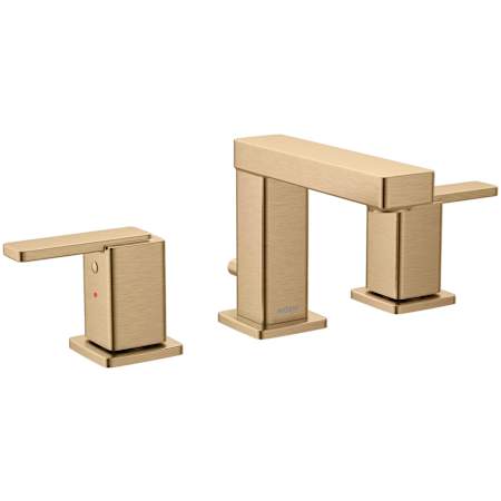 Moen Iver 1.0 GPM Widespread Bathroom Faucet with Pop-Up Drain Assembly Bronzed Gold