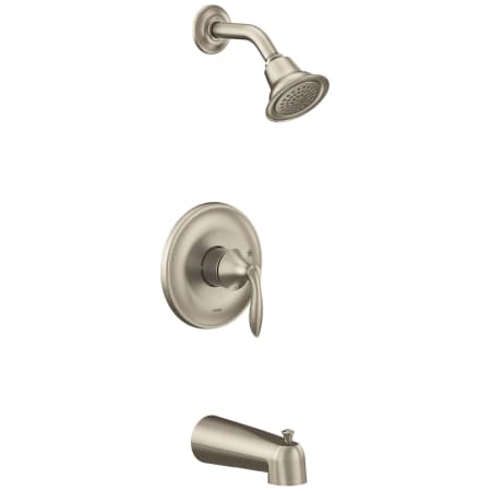 Moen Eva Tub and Shower Trim Package with 1.75 GPM Single Function Shower Head Brushed Nickel
