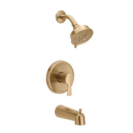 Moen Jase Tub and Shower Trim Package with 1.75 GPM Multi Function Shower Head Bronzed Gold