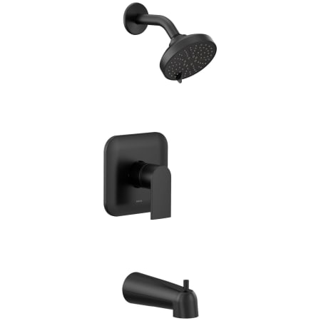 Moen Genta LX Tub and Shower Trim Package with 1.75 GPM Multi Function Shower Head Matte Black