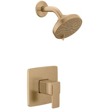 Moen Iver Shower Only Trim Package with 1.75 GPM Modern Single Function Shower Head Bronzed Gold