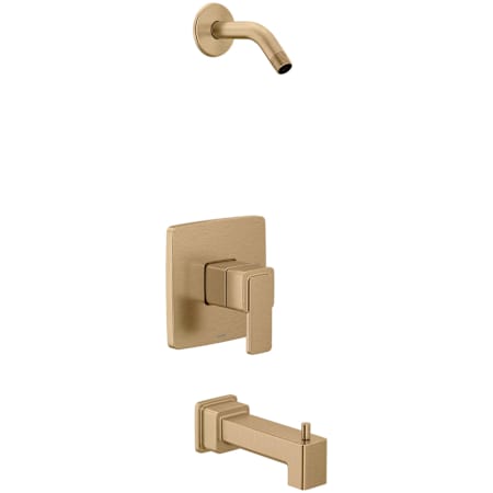Moen Iver Modern Tub and Shower Trim Package Less Shower Head Bronzed Gold