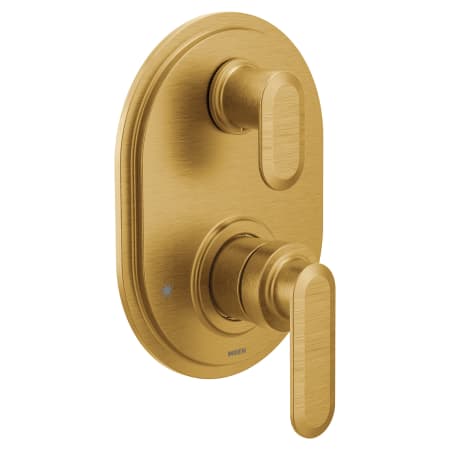 Moen Greenfield Three Function Pressure Balanced Valve Trim Only with Dual Lever Handles and Integrated Diverter - Less Rough In Brushed Gold