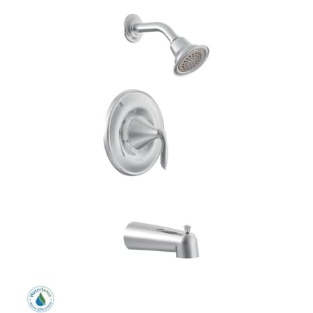 Moen Eva Posi-Temp Pressure Balanced Tub and Shower Trim with 1.75 GPM Shower Head and Tub Spout from the Eva Collection - Includes Rough-In Chrome