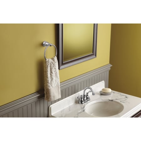 Moen-YB1086-Chrome towel ring in bathroom