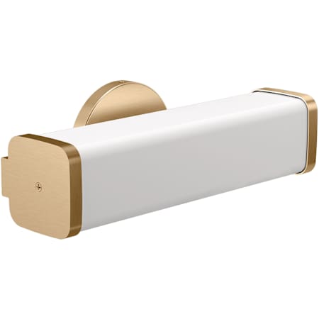 Moen Iver 13" Wide Bath Bar with White Glass Shade Bronzed Gold