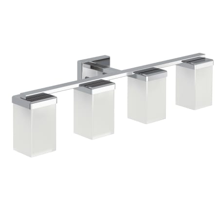 Moen 90 Degree 28" Wide 4 Light Reversible Bathroom Vanity Light Fixture Chrome