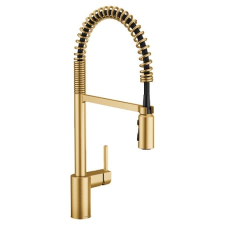 Moen Align 1.5 GPM Single Hole Pre-Rinse Pull Down Kitchen Faucet with Power Boost Brushed Gold