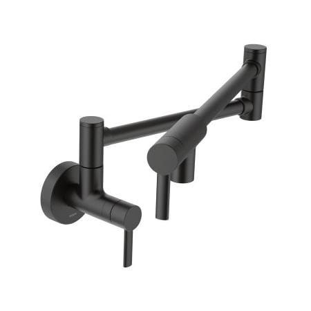 Moen 5.5 GPM Wall Mounted Double Handle Pot Filler Matte Black