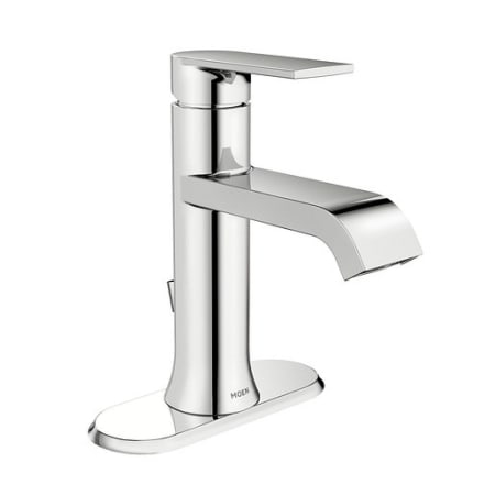Moen Genta 1.2 GPM Single Hole Bathroom Faucet with Lift Rod Drain Assembly Chrome