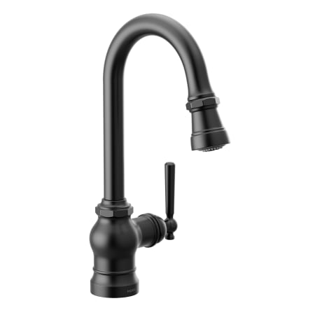 Moen Paterson 1.5 GPM Single Hole Pull Down Bar Faucet with Duralast Cartridge and Reflex, PowerClean, and Duralock Technologies Matte Black