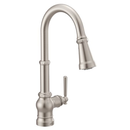 Moen Paterson 1.5 GPM Single Hole Pull Down Kitchen Faucet with Duralast Cartridge and Reflex, PowerBoost, and Duralock Technologies Spot Resist Stainless