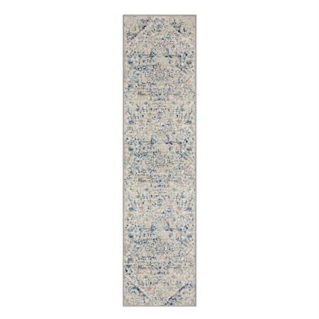 Mohawk Home Cleo Helios 2' x 8' Polypropylene Floral and Vintage Indoor Rectangular Area Rug Helios Blue
