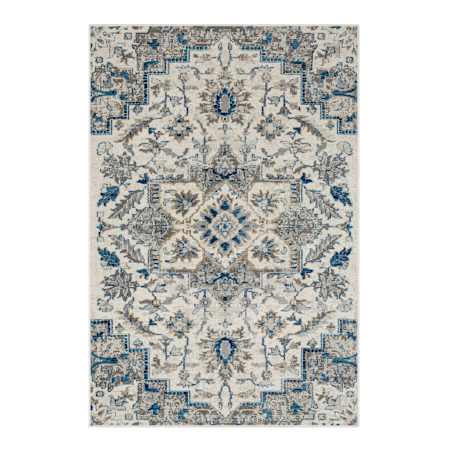 Mohawk Home Cleo Pyramus 7-3/4' x 10' Polypropylene Floral and Vintage Indoor Rectangular Area Rug Pyramus Blue
