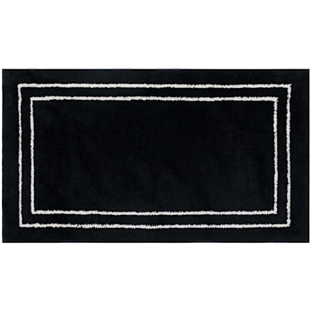 Mohawk Home Knitted Bath 2' x 3-1/4' Polyester Border Indoor Rectangular Bathroom Rug Black / White