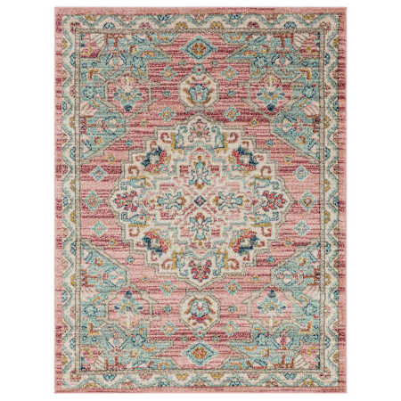 Mohawk Home Whimsy Laughton 6' x 9' Polypropylene Vintage Indoor Rectangular Area Rug Laughton Pink