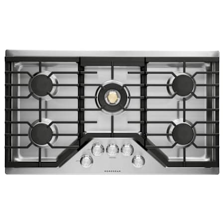 Monogram 36 Inch Wide 5 Burner Natural Gas Cooktop Stainless Steel