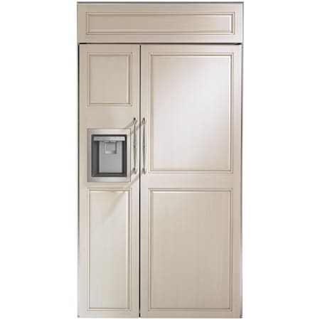 Monogram 42 Inch Wide 24.4 Cu. Ft. Side By Side Refrigerator with External Dispenser - Panel Ready Custom Panel
