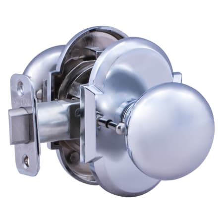 Montana Forge Privacy Door Knob Set with K2 Knob and R3 Rose from the Contemporary Collection Polished Stainless