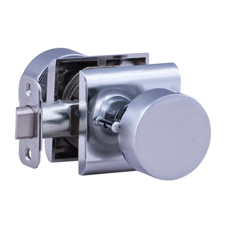 Montana Forge Privacy Door Knob Set with K3 Knob and R5 Rose from the Contemporary Collection Polished Stainless