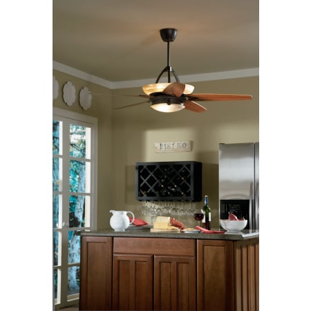 Application Shot of the Arch Fan in the Kitchen Above an Island
