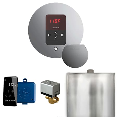 Mr Steam Basic Butler Steam Shower Control Package with Round iTempo Control and Steamhead Brilliant Black
