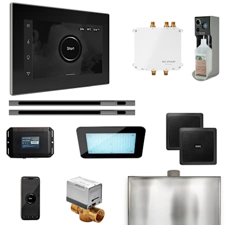 Mr Steam Bliss Max Linear Package Steam Shower Control Package with Isteamx Control and Linear Steamhead Black / Brilliant Black