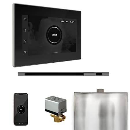 Mr Steam Xbutler Linear Package Steam Shower Control Package with Isteamx Control and Linear Steamhead Black / Brilliant Black