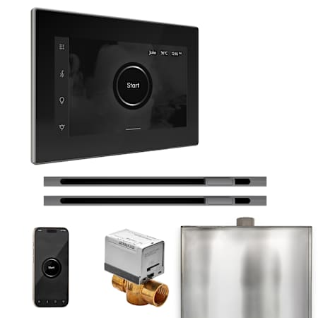 Mr Steam Xbutler Max Linear Package Steam Shower Control Package with Isteamx Control and Linear Steamhead Black / Brilliant Black