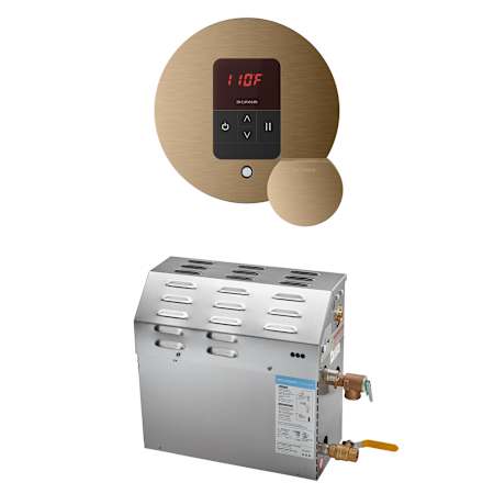 Mr Steam MS 5 kW (5000 W) Steam Shower Generator Package with Round iTempo Control Brushed Bronze
