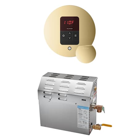 Mr Steam MS 5 kW (5000 W) Steam Shower Generator Package with Round iTempo Control Polished Brass