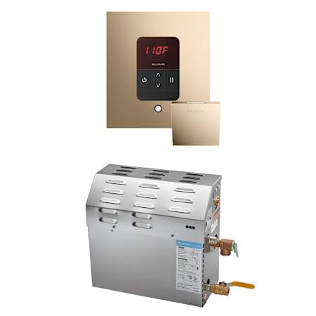 Mr Steam Ms Itempo Square Package 5 kW (5000 W) Steam Shower Generator Package with Square iTempo Control Polished Gold