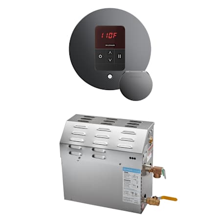 Mr Steam Ms Itempo Round Package 6 kW (6000 W) Steam Shower Generator Package with Round iTempo Control Brilliant Black
