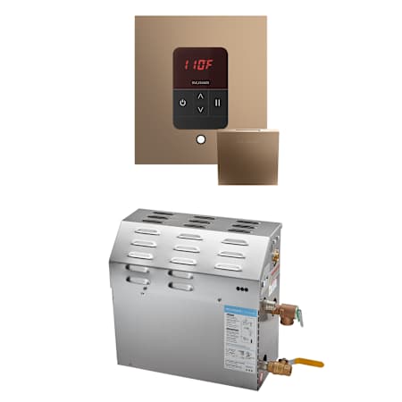 Mr Steam Ms Itempo Square Package 6 kW (6000 W) Steam Shower Generator Package with Square iTempo Control Nouveau Bronze