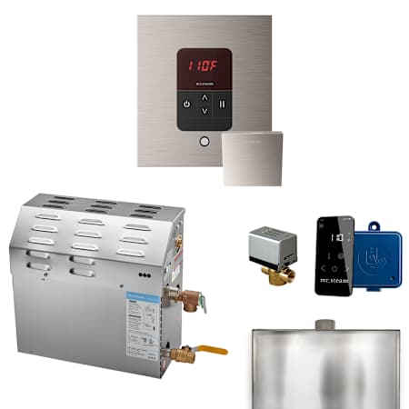 Mr Steam MS 6 kW (6000 W) Steam Shower Generator Package with Square iTempo Control and Accessories Brushed Nickel
