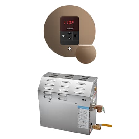 Mr Steam Ms Itempo Round Package 7.5 kW (7500 W) Steam Shower Generator Package with Round iTempo Control Nouveau Bronze