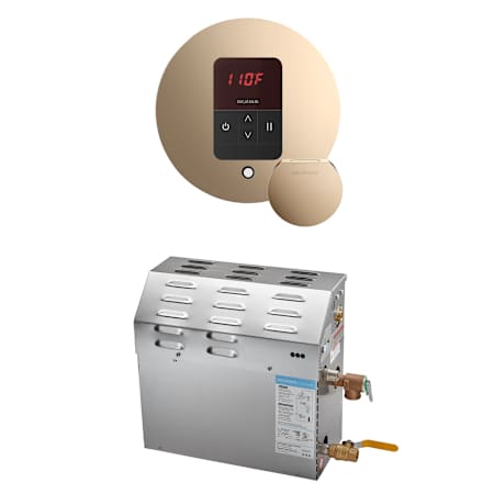 Mr Steam Ms Itempo Round Package 7.5 kW (7500 W) Steam Shower Generator Package with Round iTempo Control Polished Gold