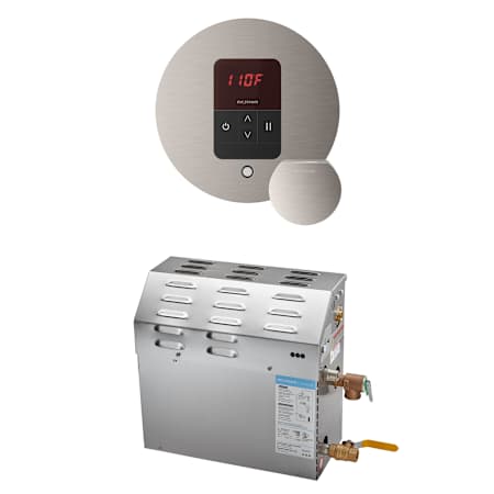 Mr Steam MS 10 kW (10000 W) Steam Shower Generator Package with Round iTempo Control Brushed Nickel