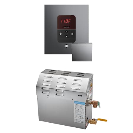 Mr Steam Super Itempo Square Package 10 kW (10000 W) Steam Shower Generator Package with Square iTempo Control Brilliant Black