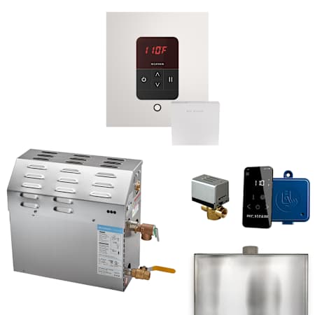 Mr Steam MS 10 kW (10000 W) Steam Shower Generator Package with Square iTempo Control in and Accessories White
