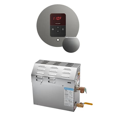 Mr Steam Super Itempo Round Package 15 kW (15000 W) Steam Shower Generator Package with Round iTempo Control Satin Steel