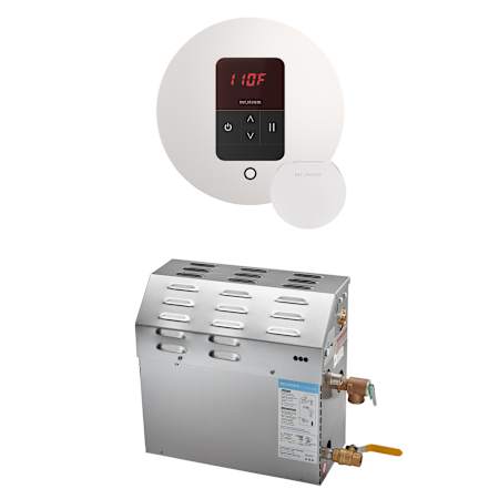 Mr Steam MS Super iTempo Round 15 kW (15000 W) Steam Shower Generator Package with Round iTempo Control White
