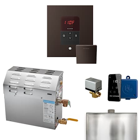 Mr Steam MS Super iTempo Square 15 kW (15000 W) Steam Shower Generator Package with Square iTempo Control and Accessories Oil-Rubbed Bronze